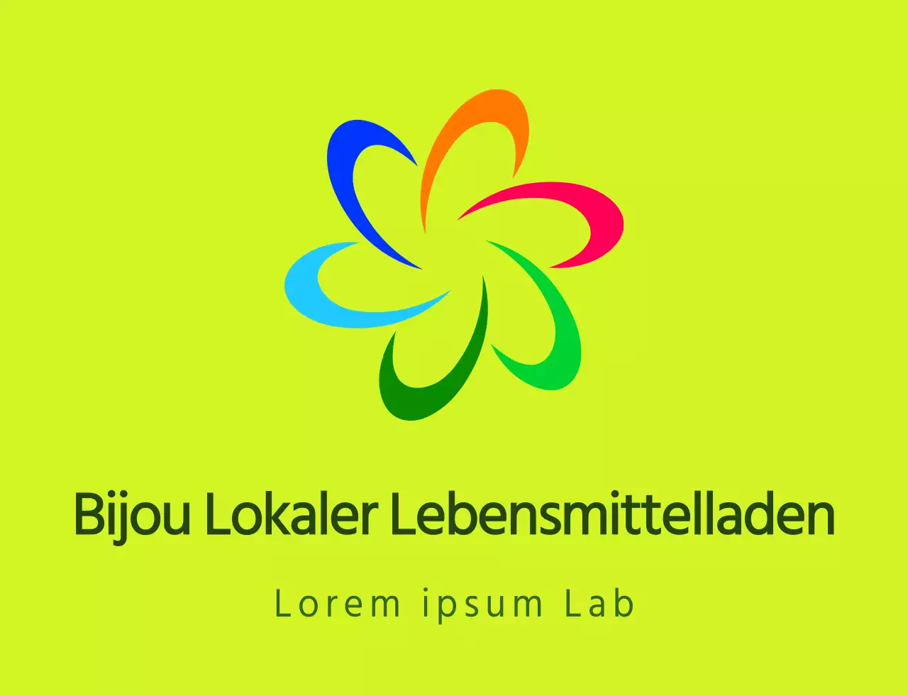 Modernes Symbol-Logo und Text-Logo in Kombination mit Chartreuse und farbenfrohem Farbschema für Mitarbeiter eines lokalen Lebensmittelgeschäfts