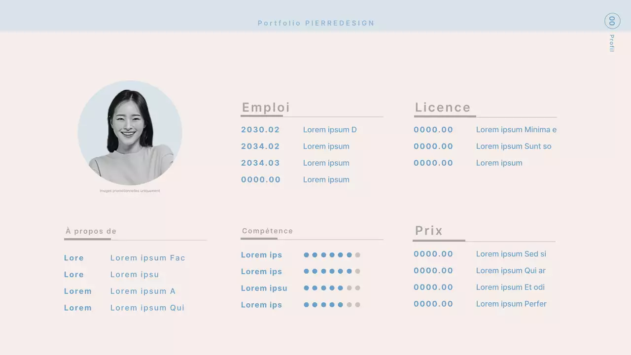 Portefeuille design moderne en beige et bleu clair