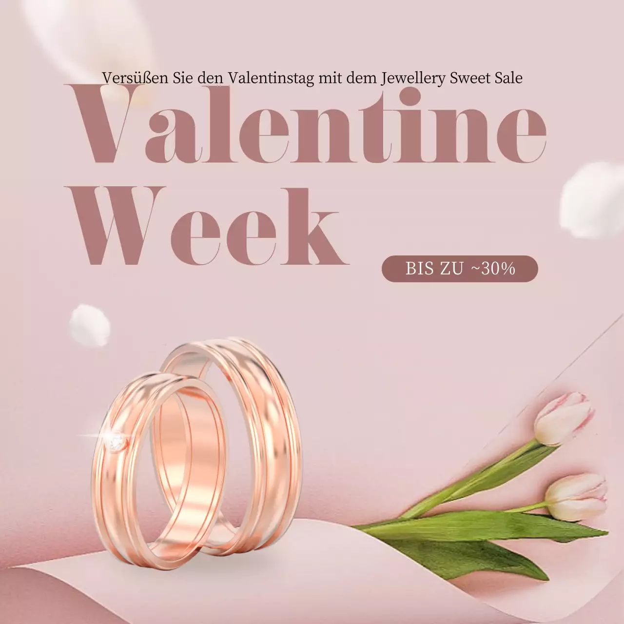 Rosa Pastellfarbener Schmuckladen Valentinstag Event Social Media Square