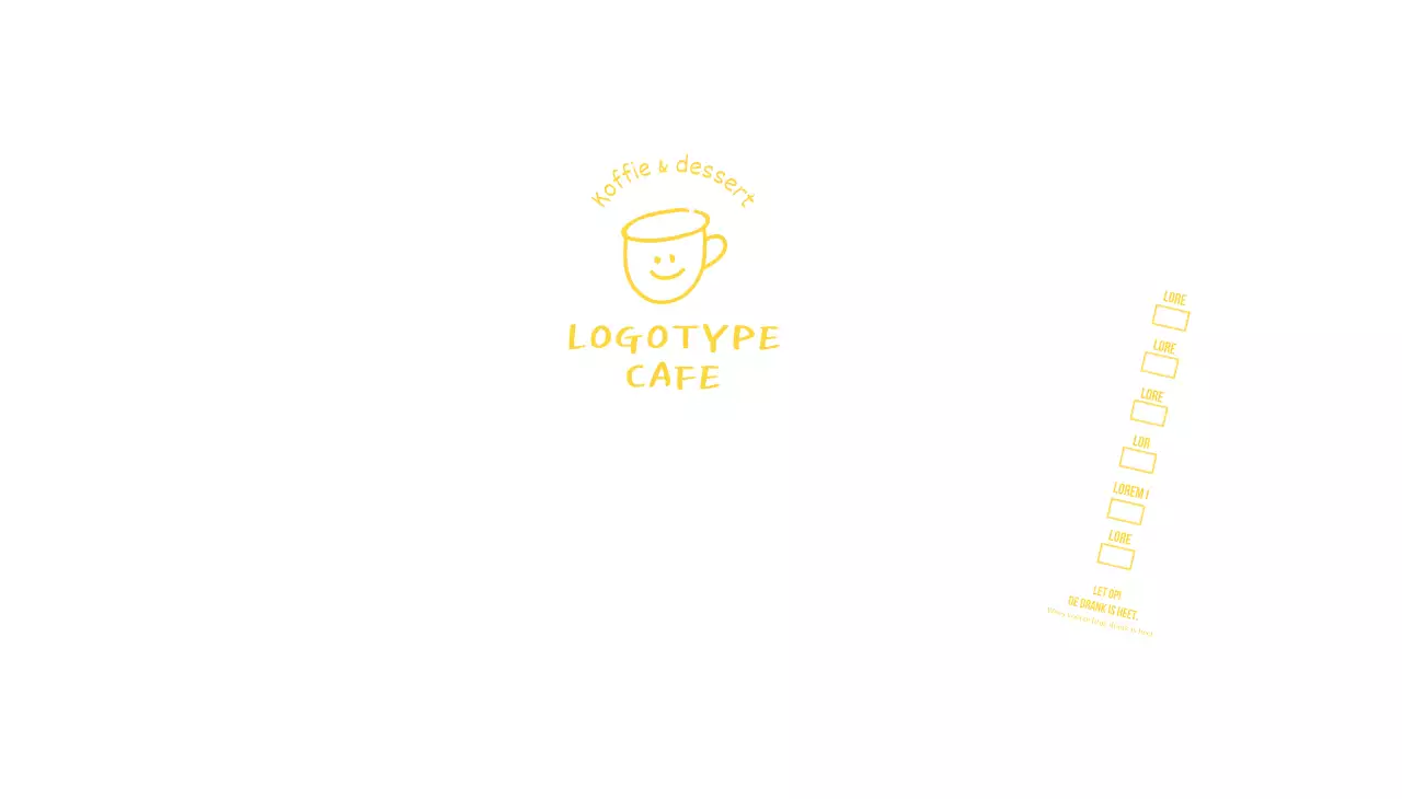 Witte gele handgetekende illustratie