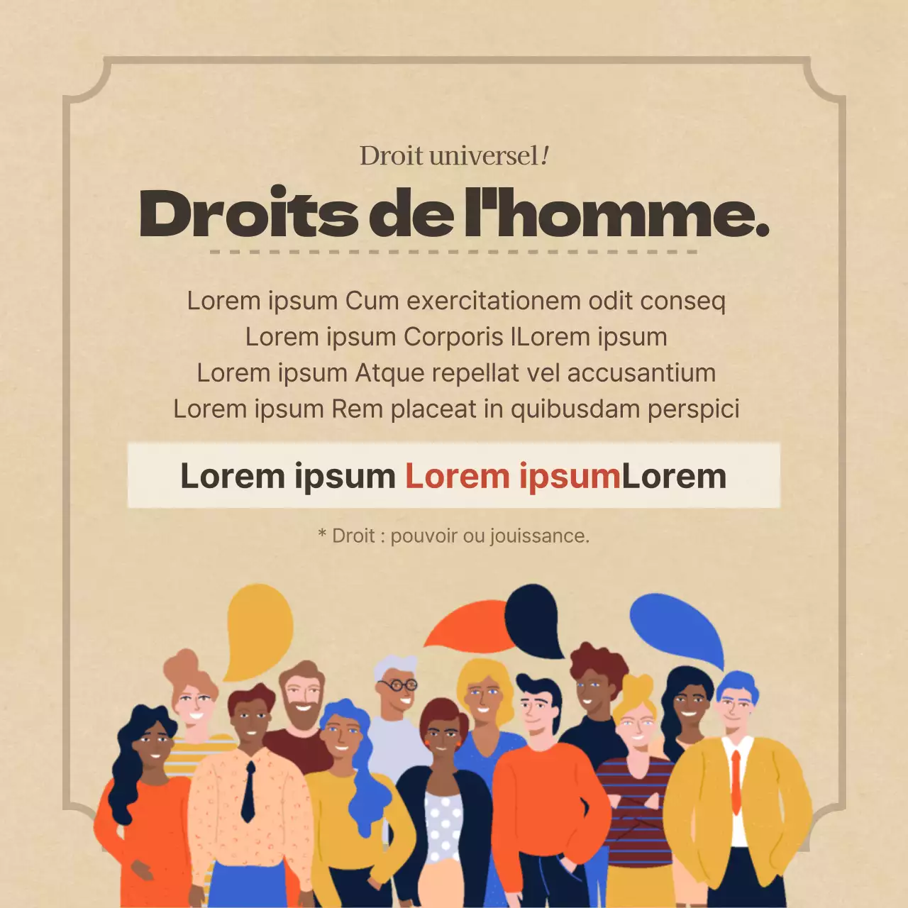 Carte de la Journée mondiale des droits de l'homme de DuclassNews Design