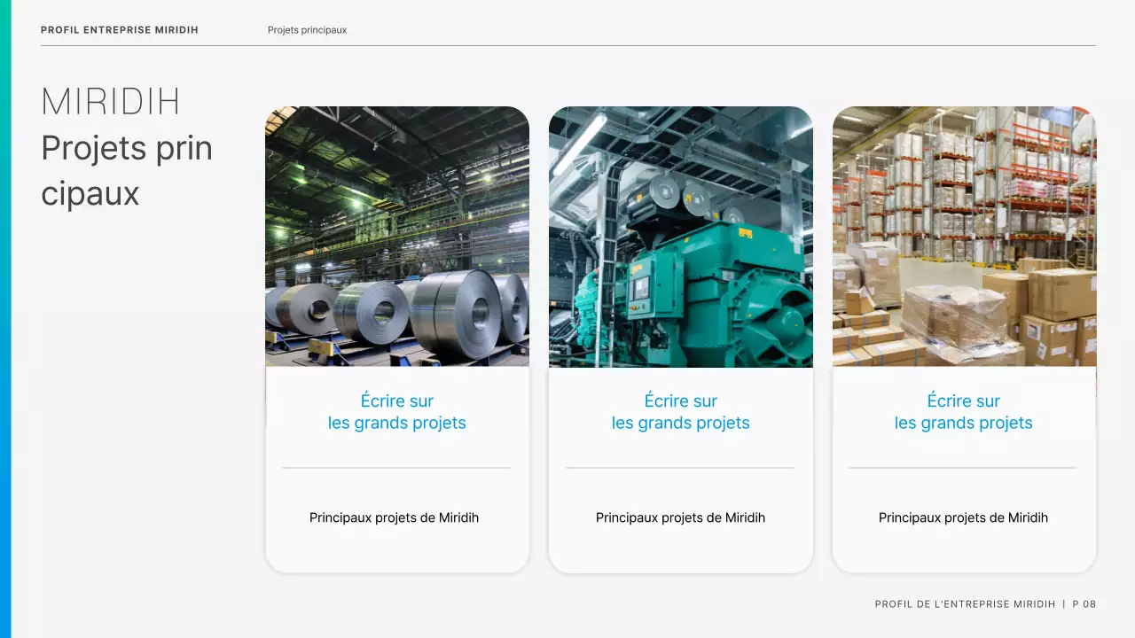 Une lettre d'entreprise moderne en bleu et chartreuse