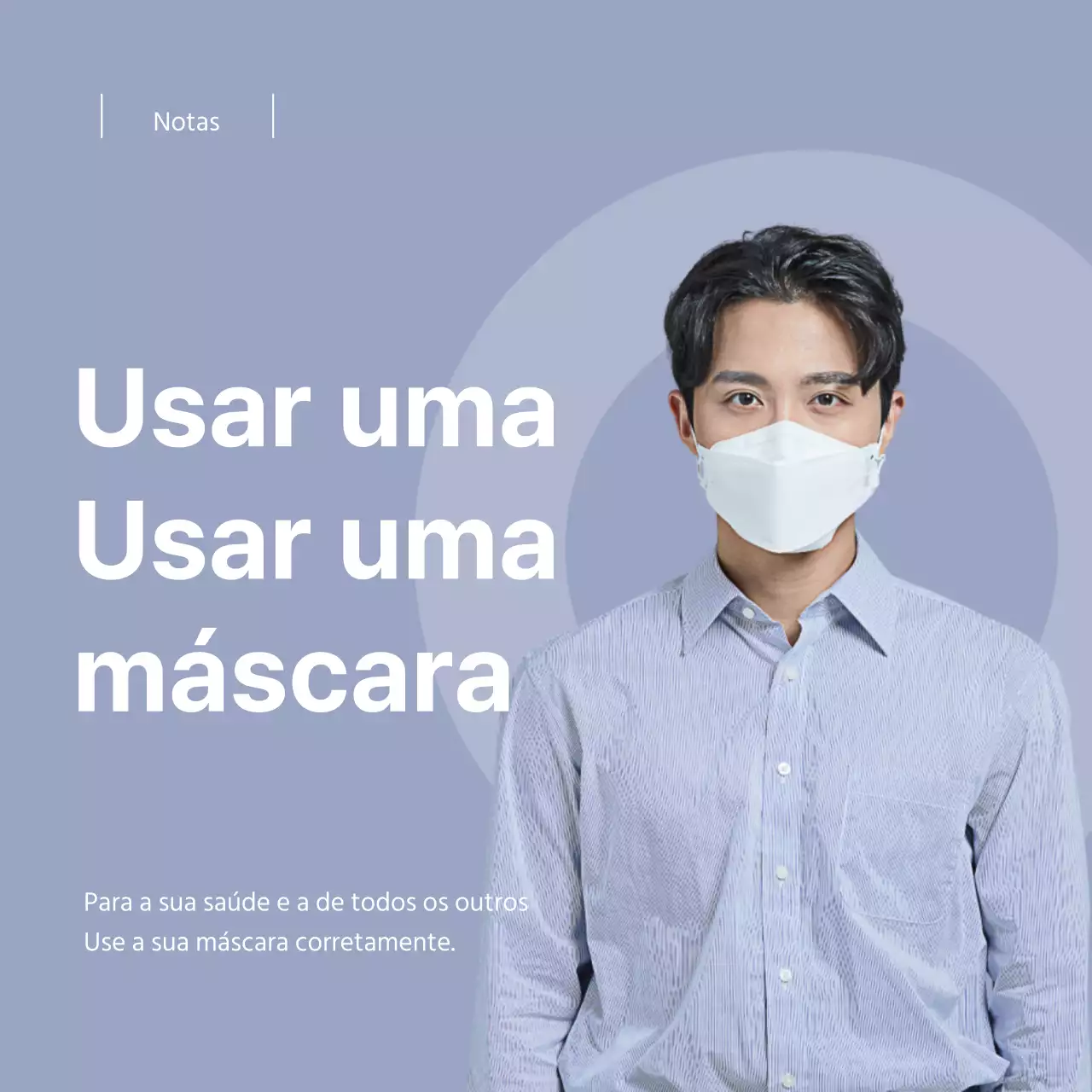 Conceber um tema para usar uma máscara contra o coronavírus