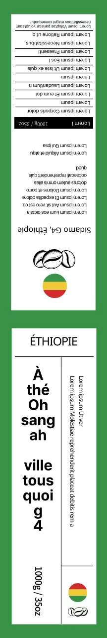 Emballage cadeau pour grains de café vert