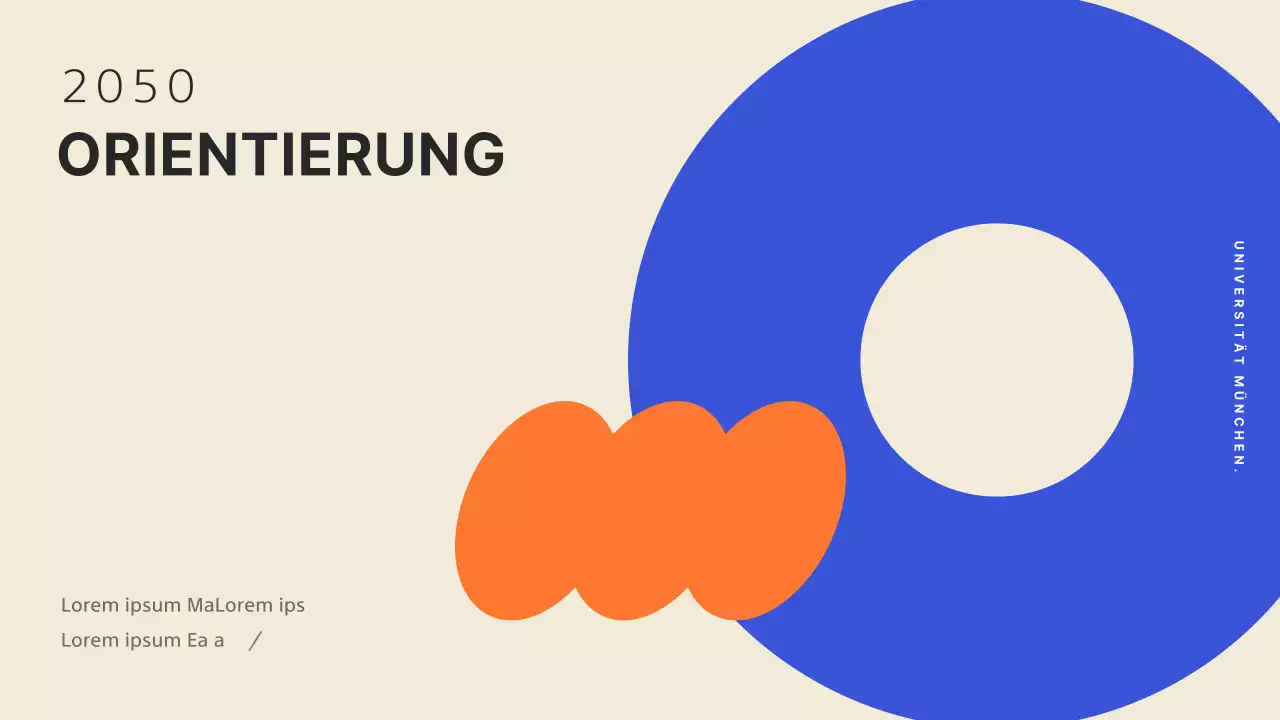 Eine Orientierungspräsentation mit trendigem Design, akzentuiert mit kräftigen Farben.