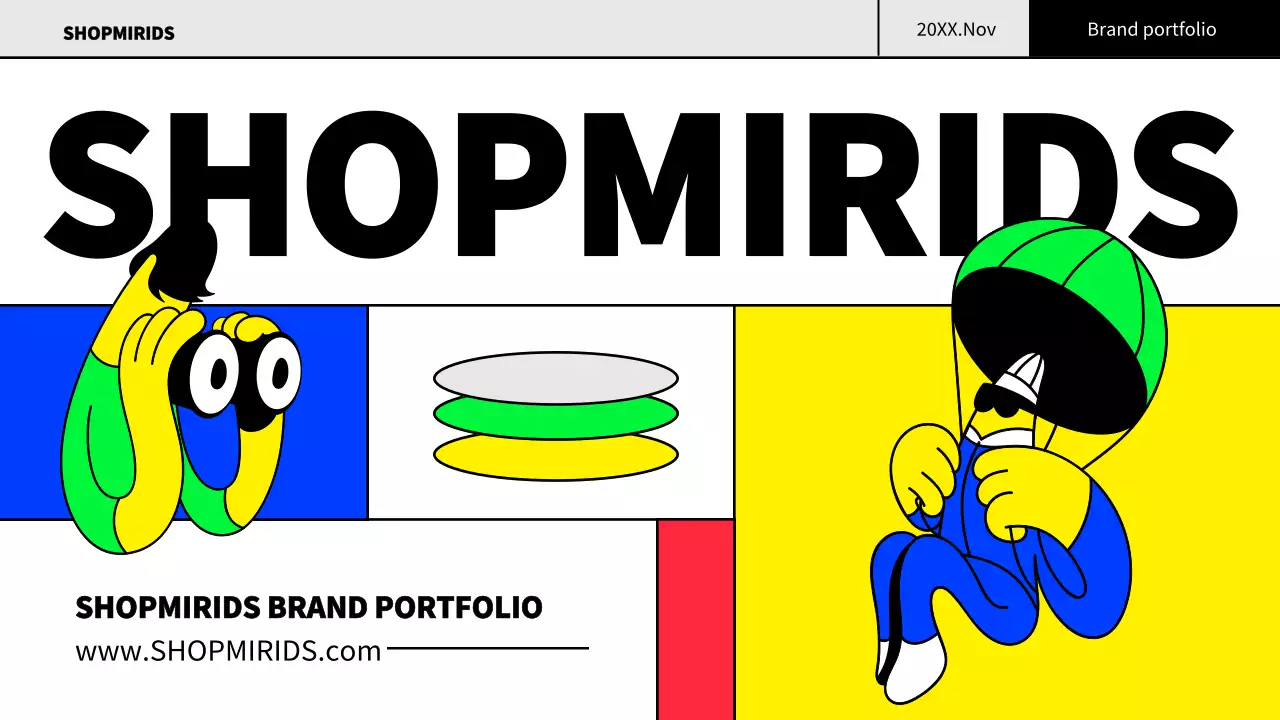 カラフル ポップ ブランド ポートフォリオ プレゼンテーション