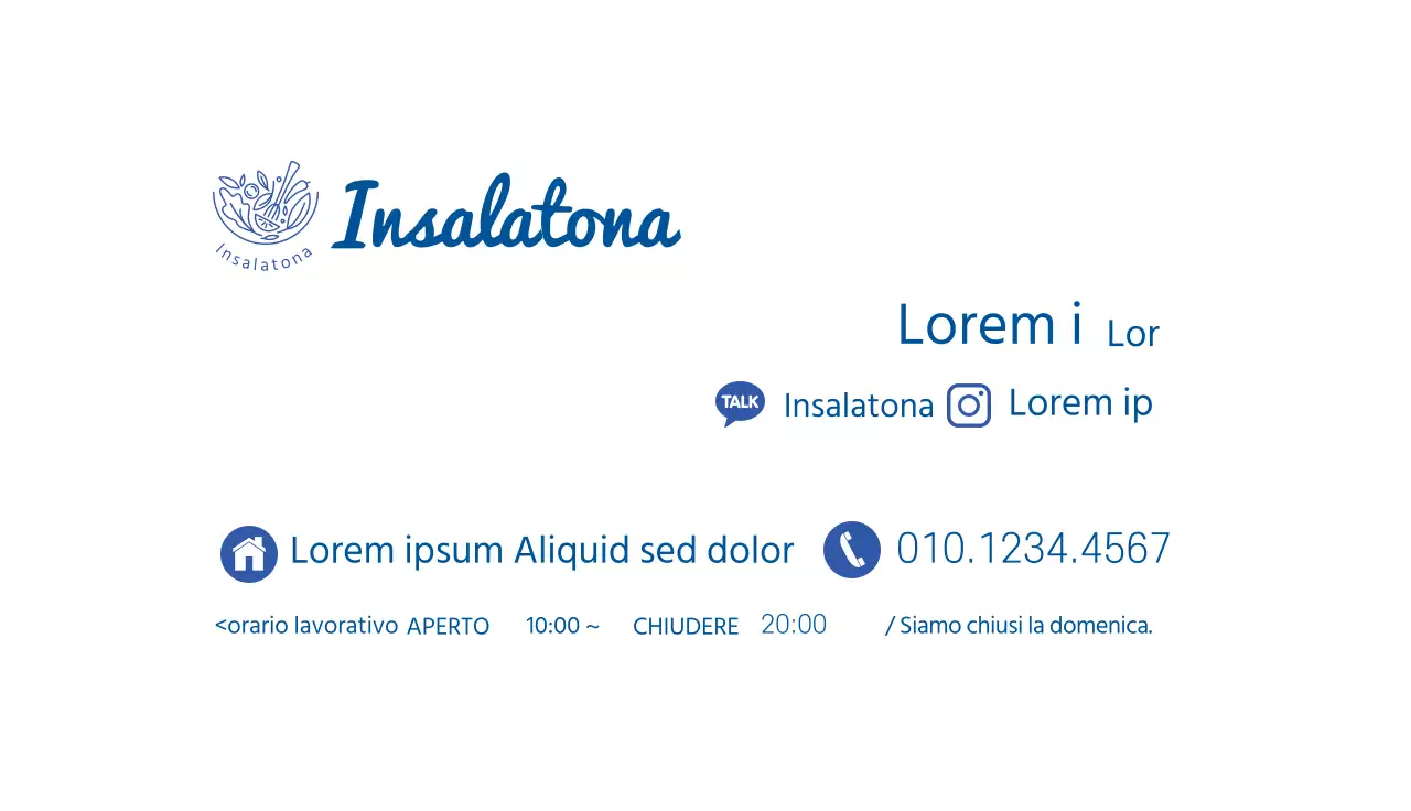 Insalata di ristorante ordinata evidenziata nella foto blu