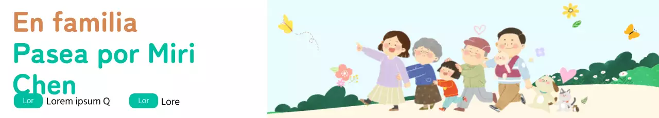 Picnic familiar sobre fondo azul