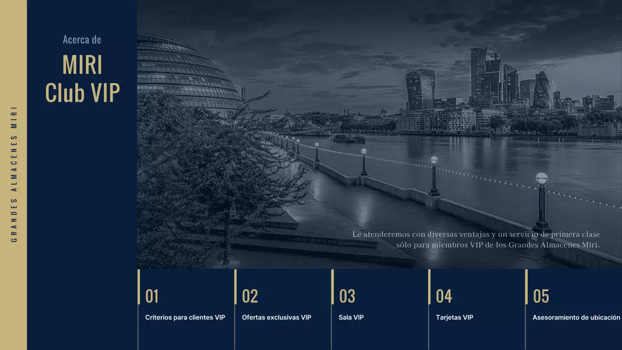 Club VIP de los grandes almacenes de lujo en azul marino