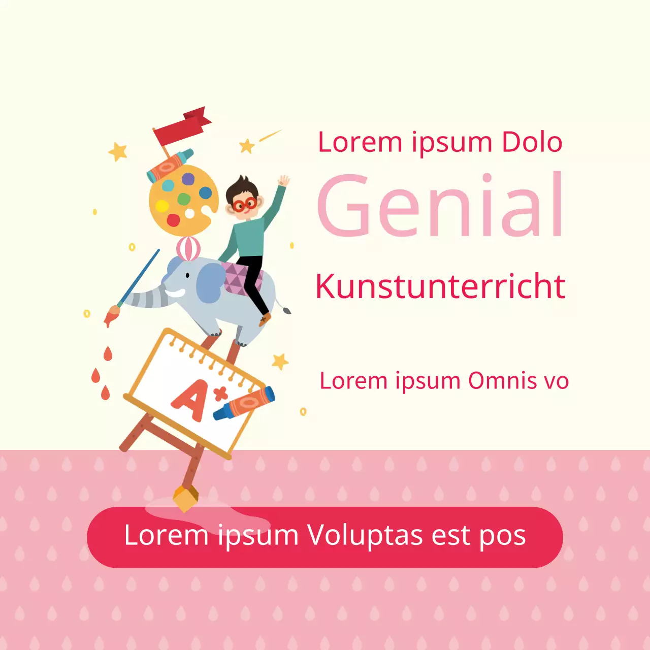 Rosa Illustration Schulbildung Förderung