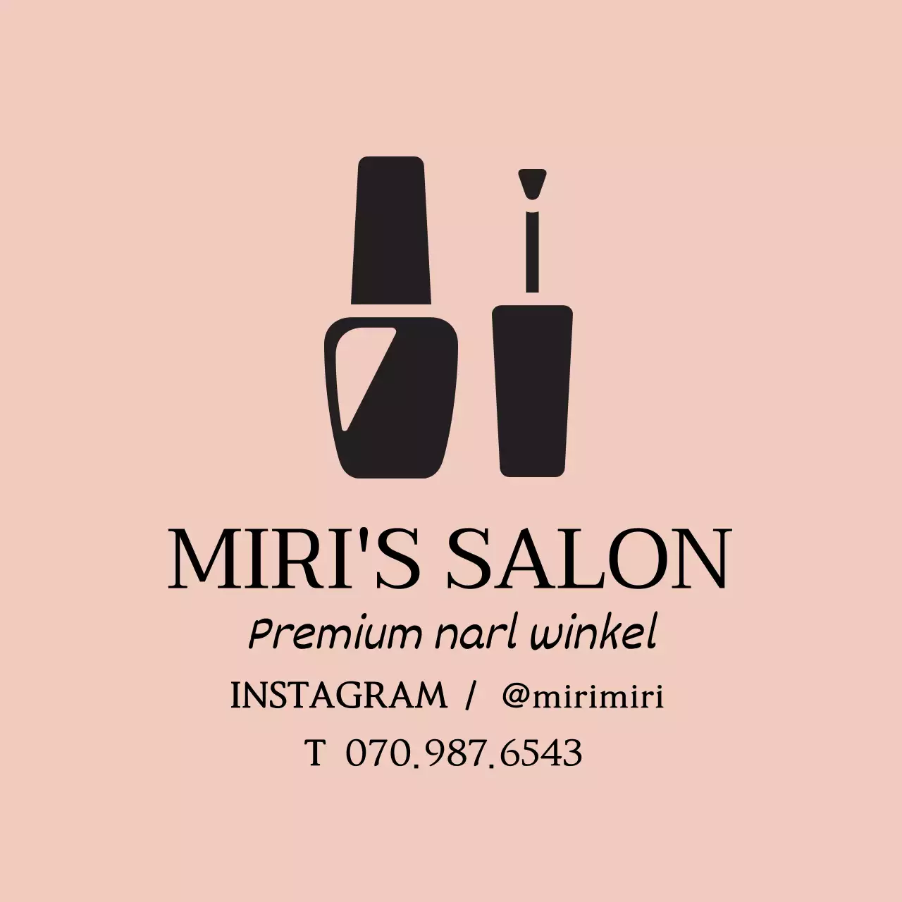 Promoot je nagelsalon met roze en zwarte illustraties