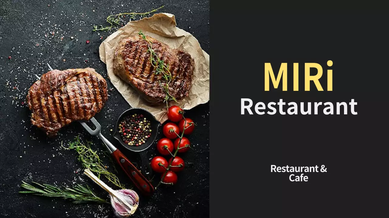 黒 モダン レストラン メニュー プレゼンテーション