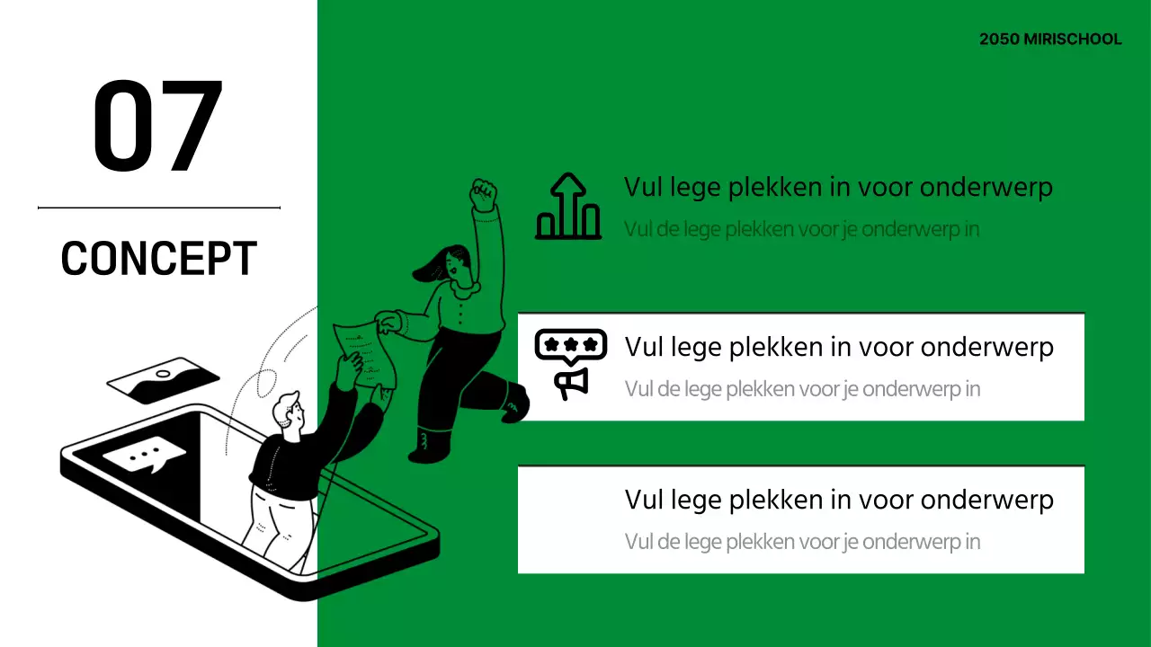 Een eenvoudige, groene schoolintroductie-hand-out