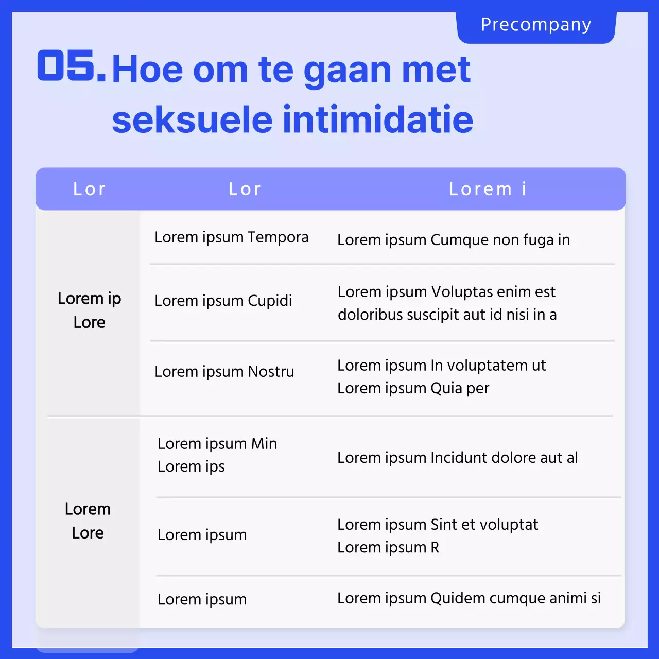 Blue Simple Workplace Seksuele Intimidatie Training KaartNieuws