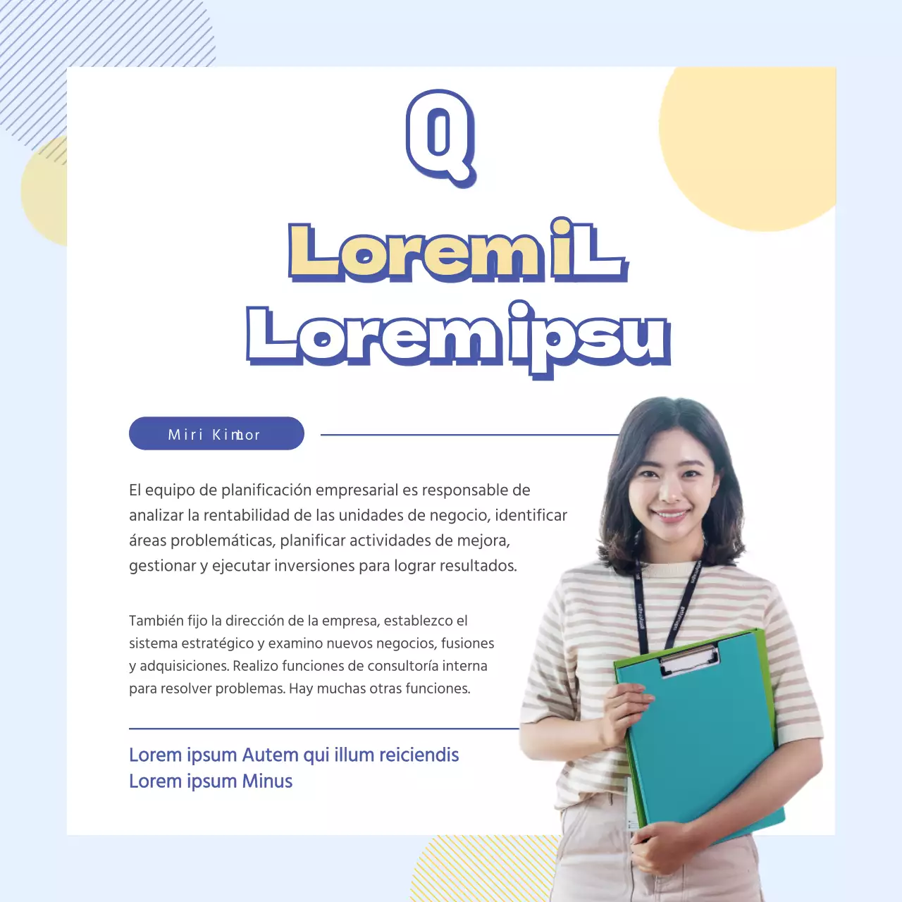 Reclutamiento moderno en azul claro y amarillo