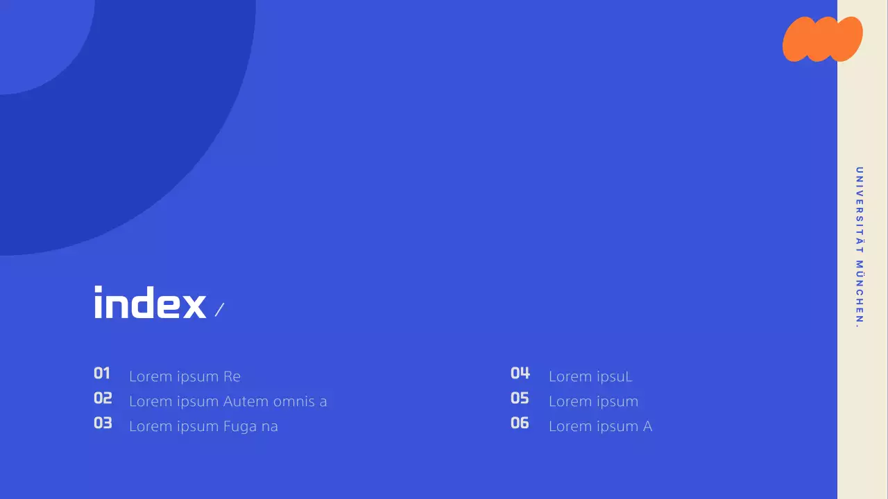 Eine Orientierungspräsentation mit trendigem Design, akzentuiert mit kräftigen Farben.