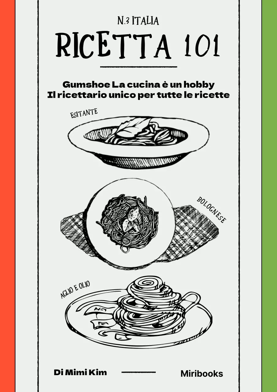 Disegno di linea punto pasta ricettario su sfondo bianco