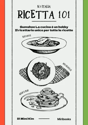 Disegno di linea punto pasta ricettario su sfondo bianco