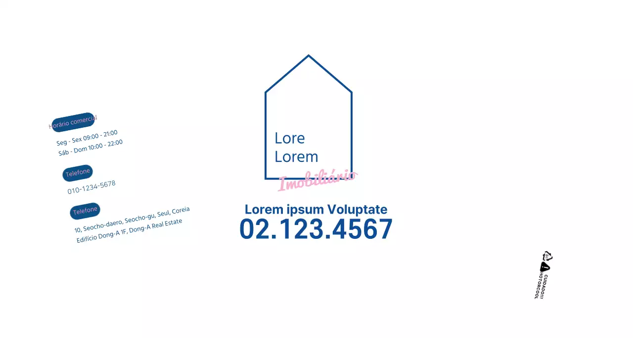 Conceito simples em branco e azul-marinho para apresentar e promover a sua propriedade