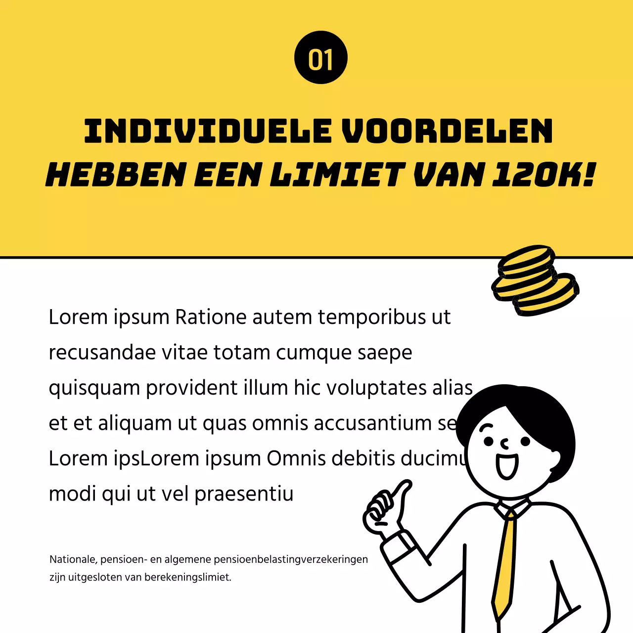 Duidelijke, gele illustraties benadrukken tips voor belastingbesparing voor gepensioneerden