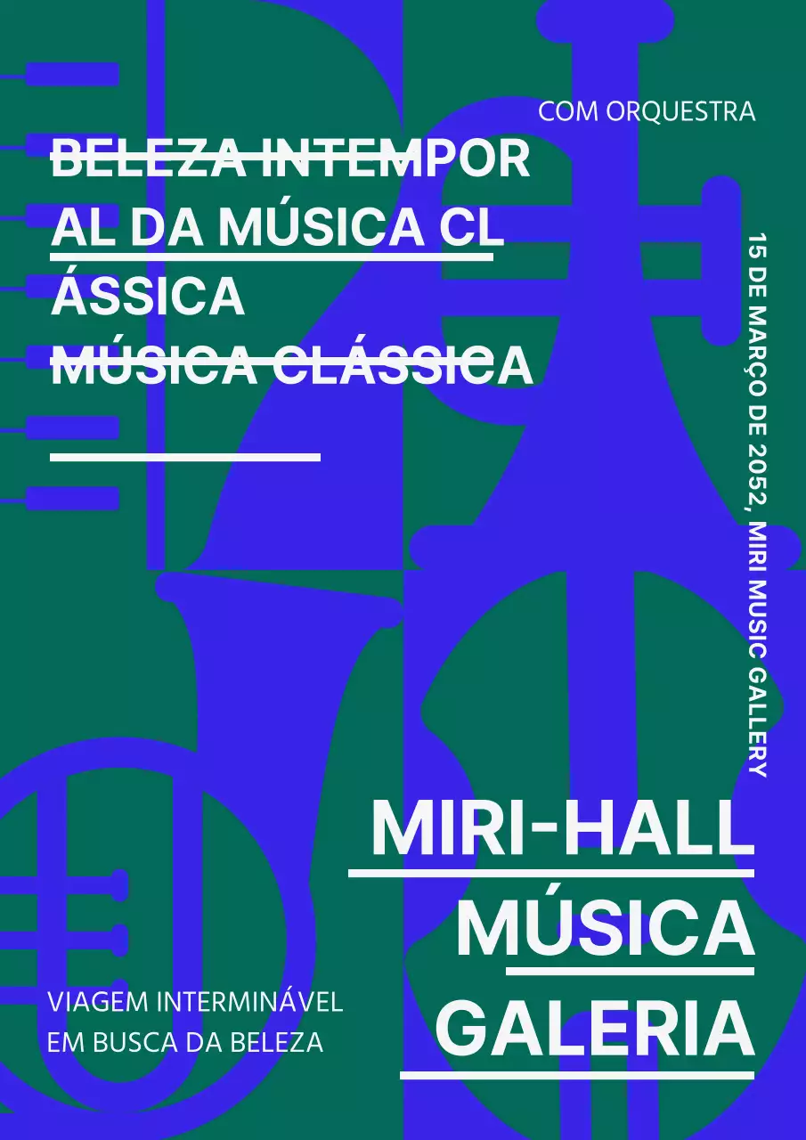 Espectáculos clássicos em azul e verde