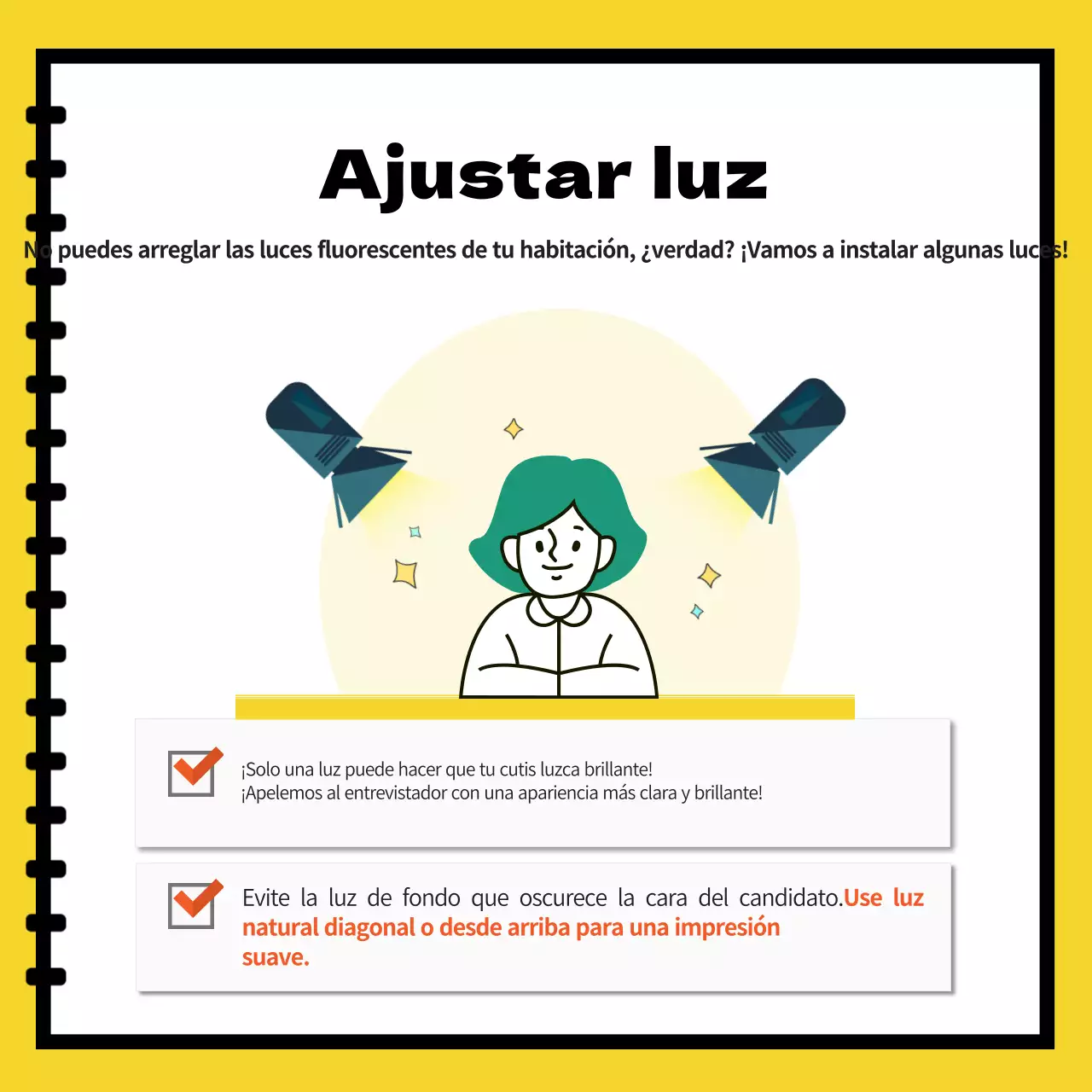 Anunciar y reservar salas de estudio amarillas y blancas para entrevistas cara a cara