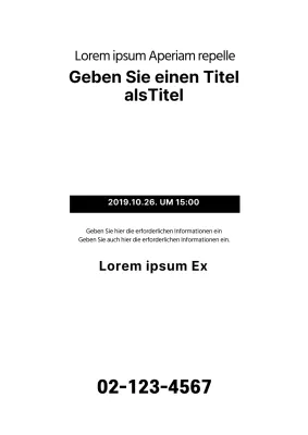 Einfaches Werbeflyer-Design in Weiß und Schwarz