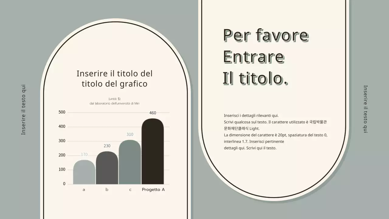 Presentazione vintage in cachi e crema