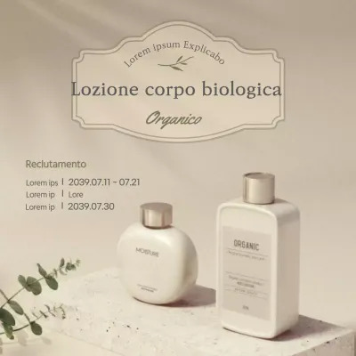Lozione per il corpo biologica che imita la cura naturale del corpo della natura