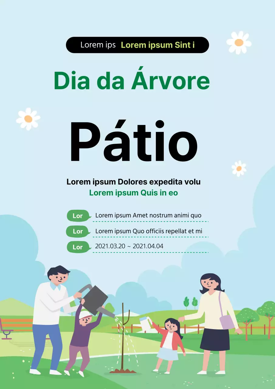 Ilustração verde Promoção gira do Dia da Árvore