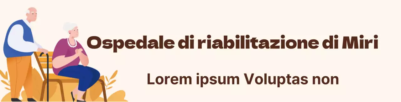 Illustrazione arancione di un centro di assistenza per anziani