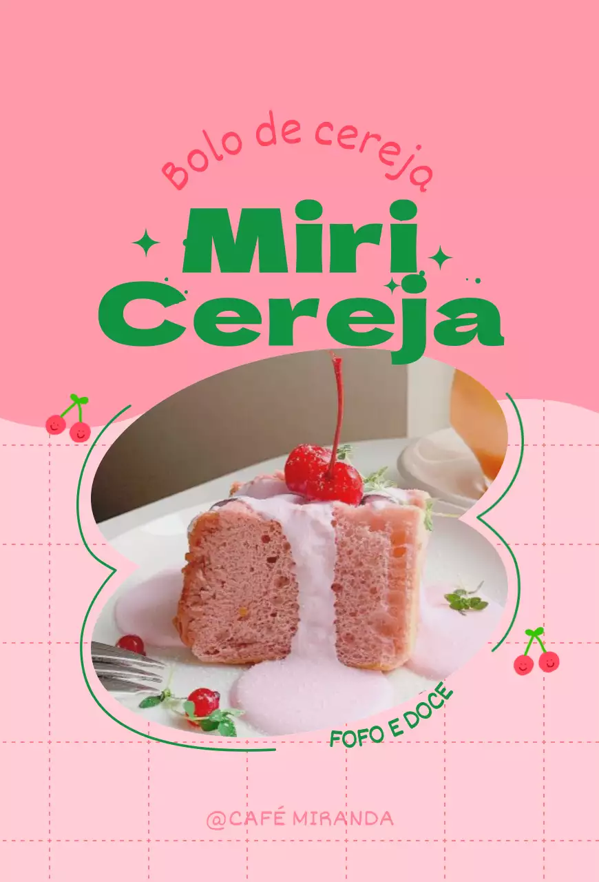 Promova o menu do seu café com uma bonita moldura cor-de-rosa e verde