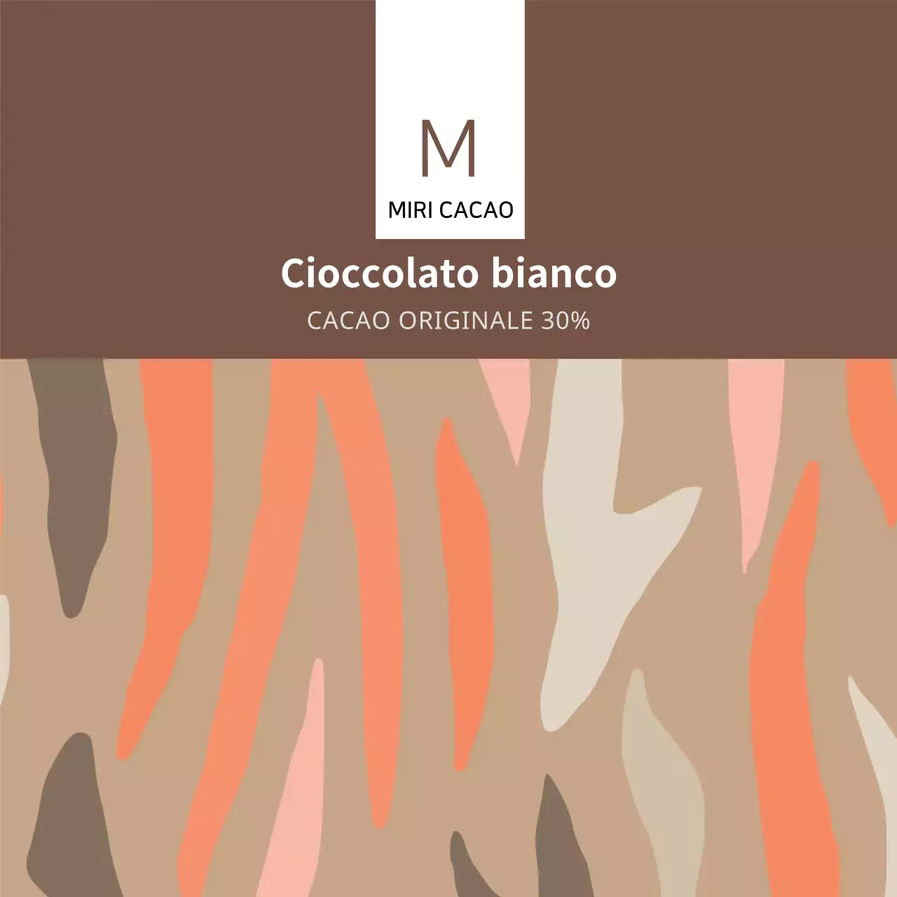 Etichette per il tè alla cioccolata con motivo arancione marrone