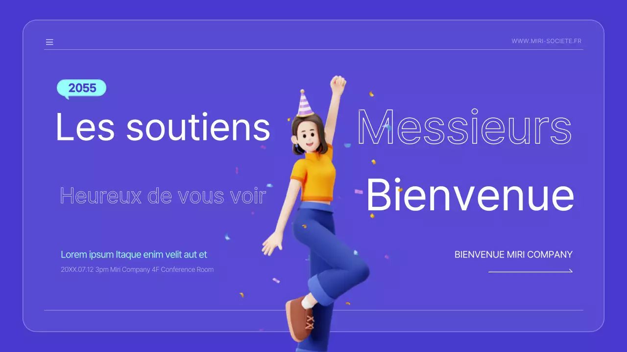 Annonce de lancement kitsch avec de jolies illustrations bleues