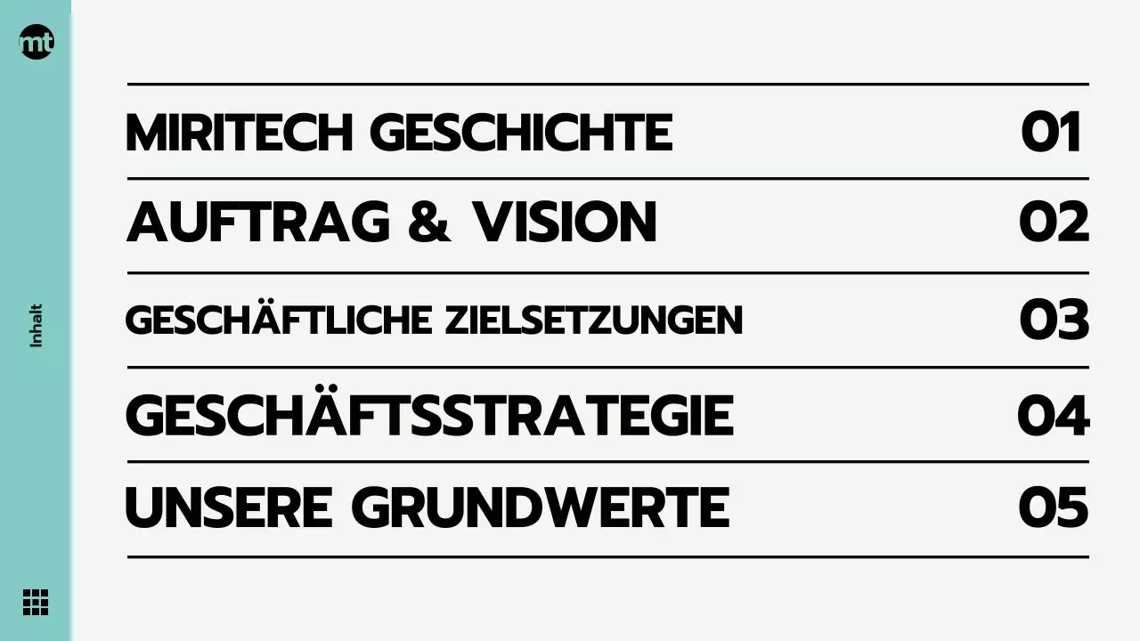 Mintgrünes und graues modernes Corporate Collateral, Unternehmensleitbild, Feier- und Präsentationsthema