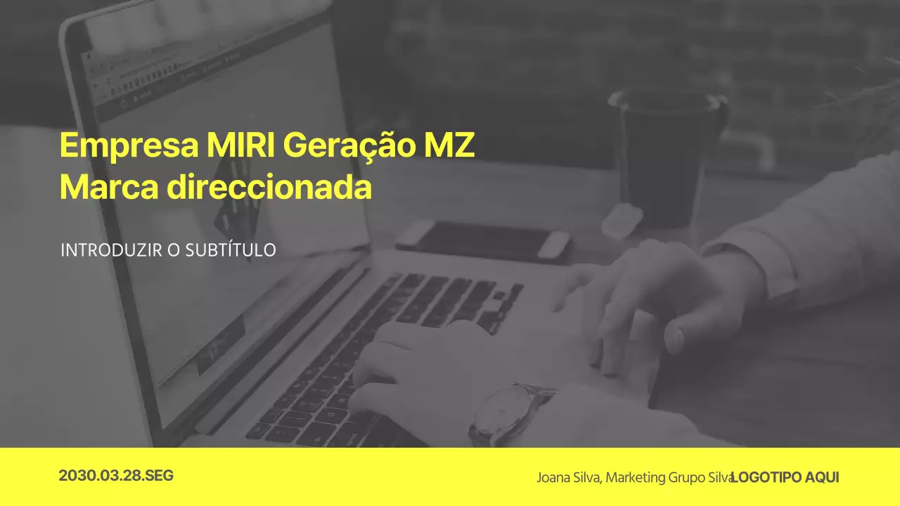 Um tema de marca empresarial moderno e único em amarelo e cinzento