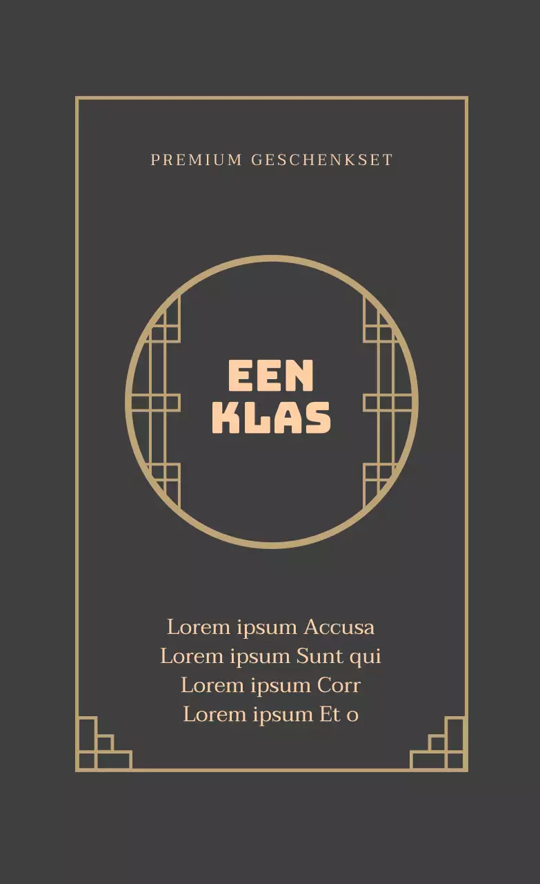 Beige geïllustreerde geschenkset hanwa verpakkingsetiket