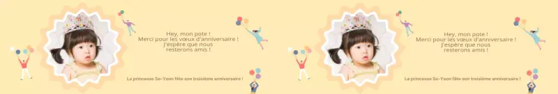 Fête d'anniversaire avec photo jaune mignonne