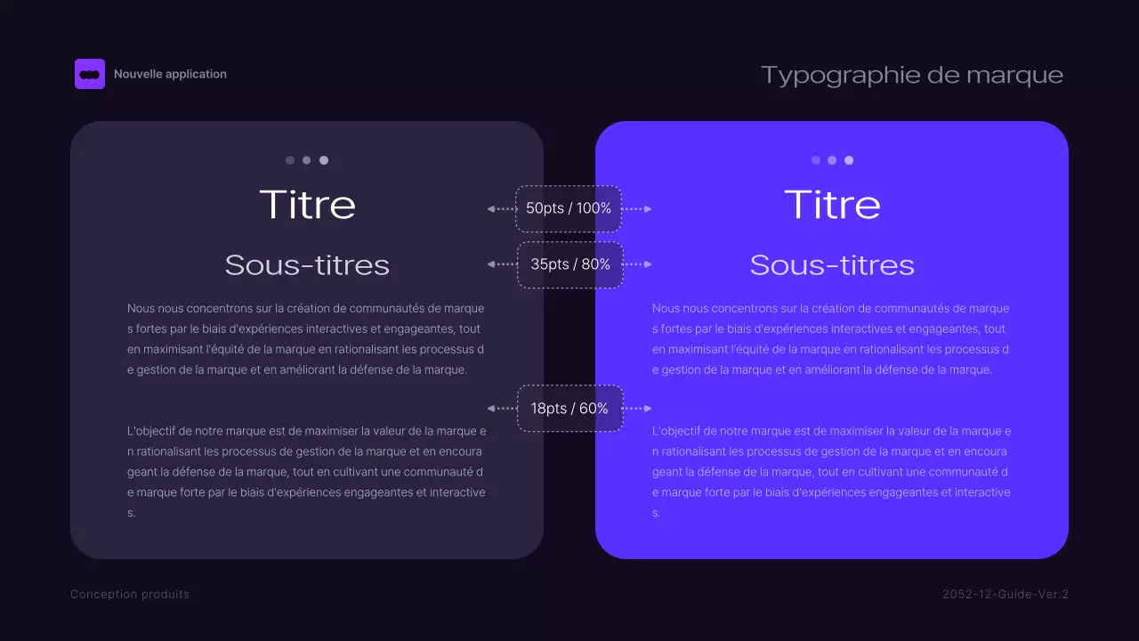 Lignes directrices de la marque "Black and purple" (noir et violet)