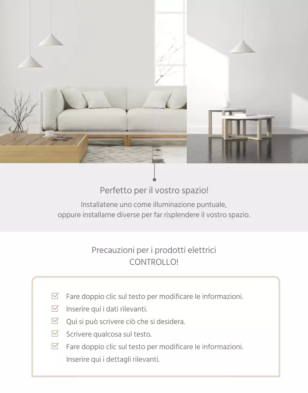 Pagina di dettaglio della lampadina semplice grigia per interni