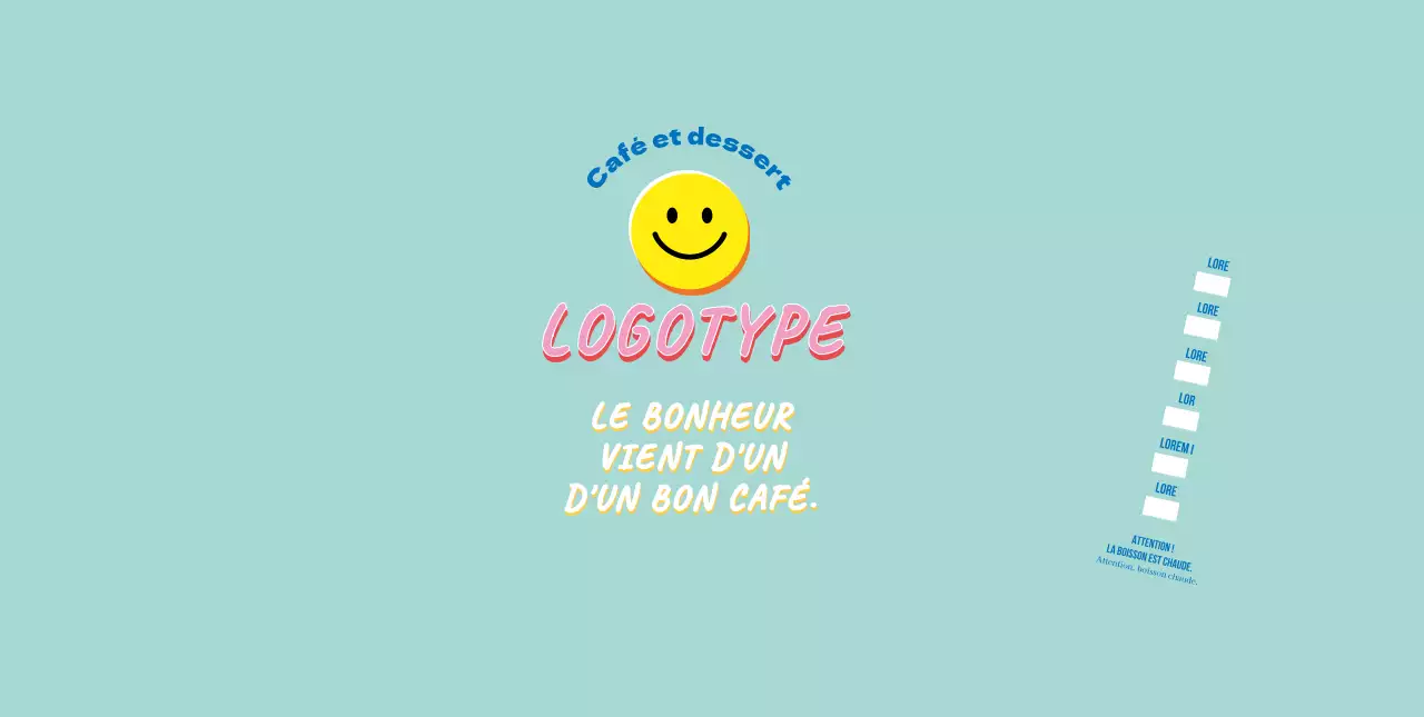 Bleu Mignon Illustration Lettering Cafe
