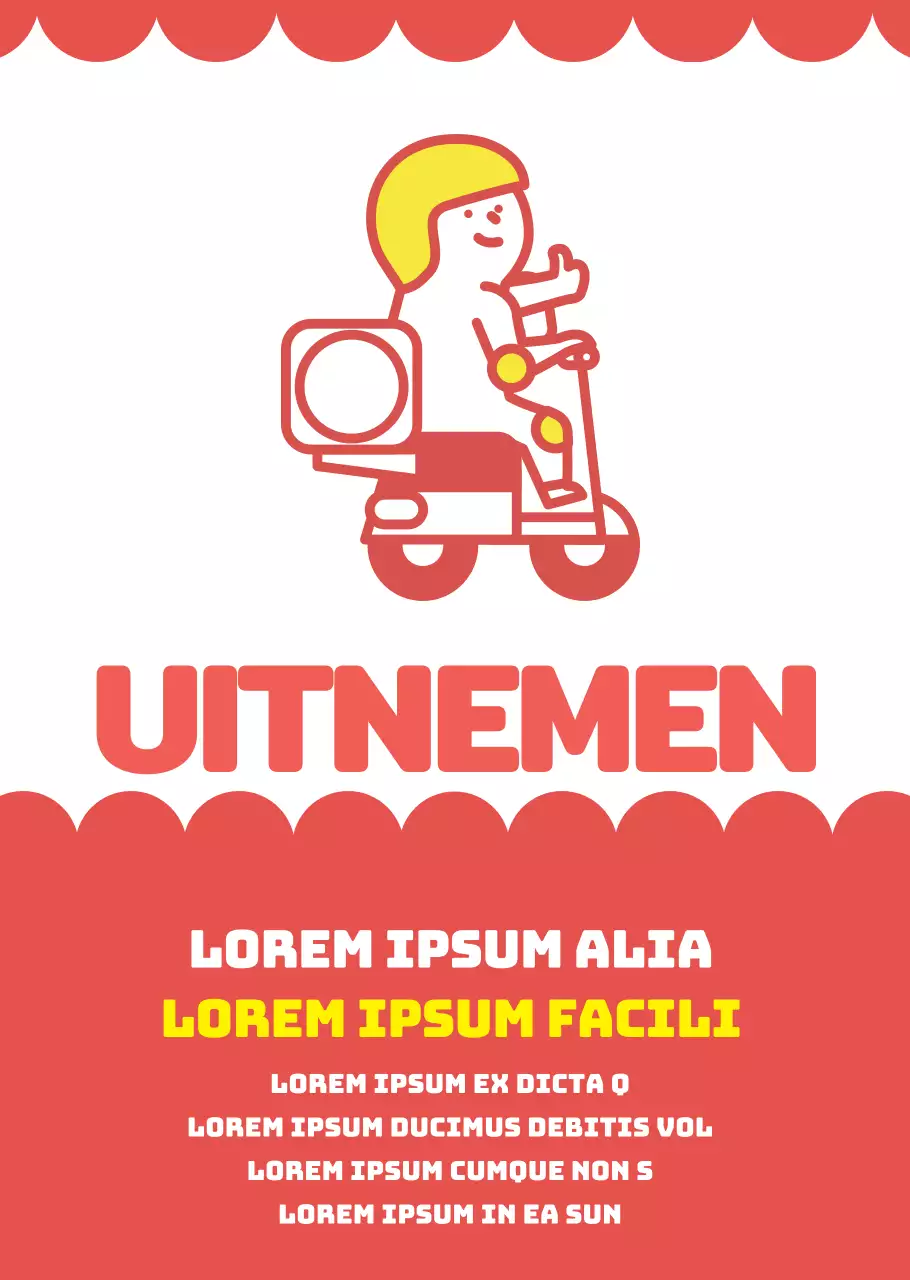 Rode geïllustreerde bezorging inpakbare transparante poster