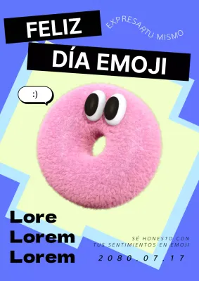 Anunciamos el Día del Emoji 3D azul y rosa