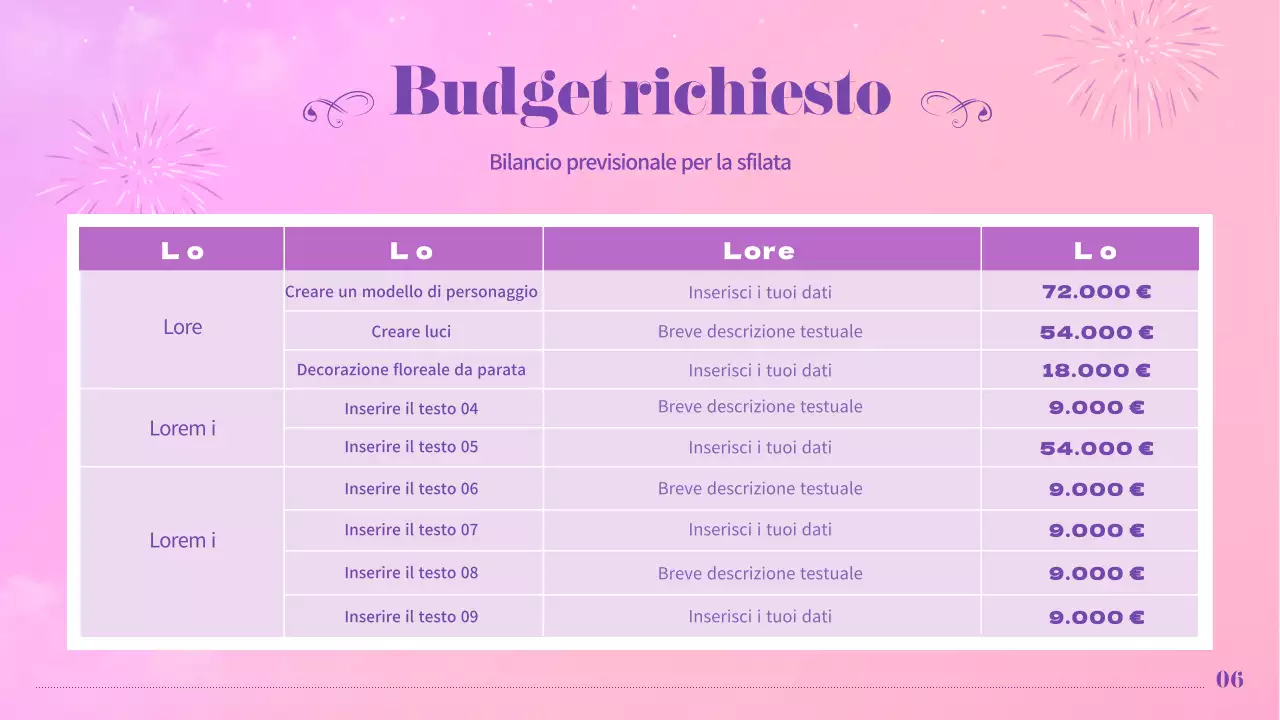 Organizzatore di eventi per la parata del parco divertimenti in colori pastello