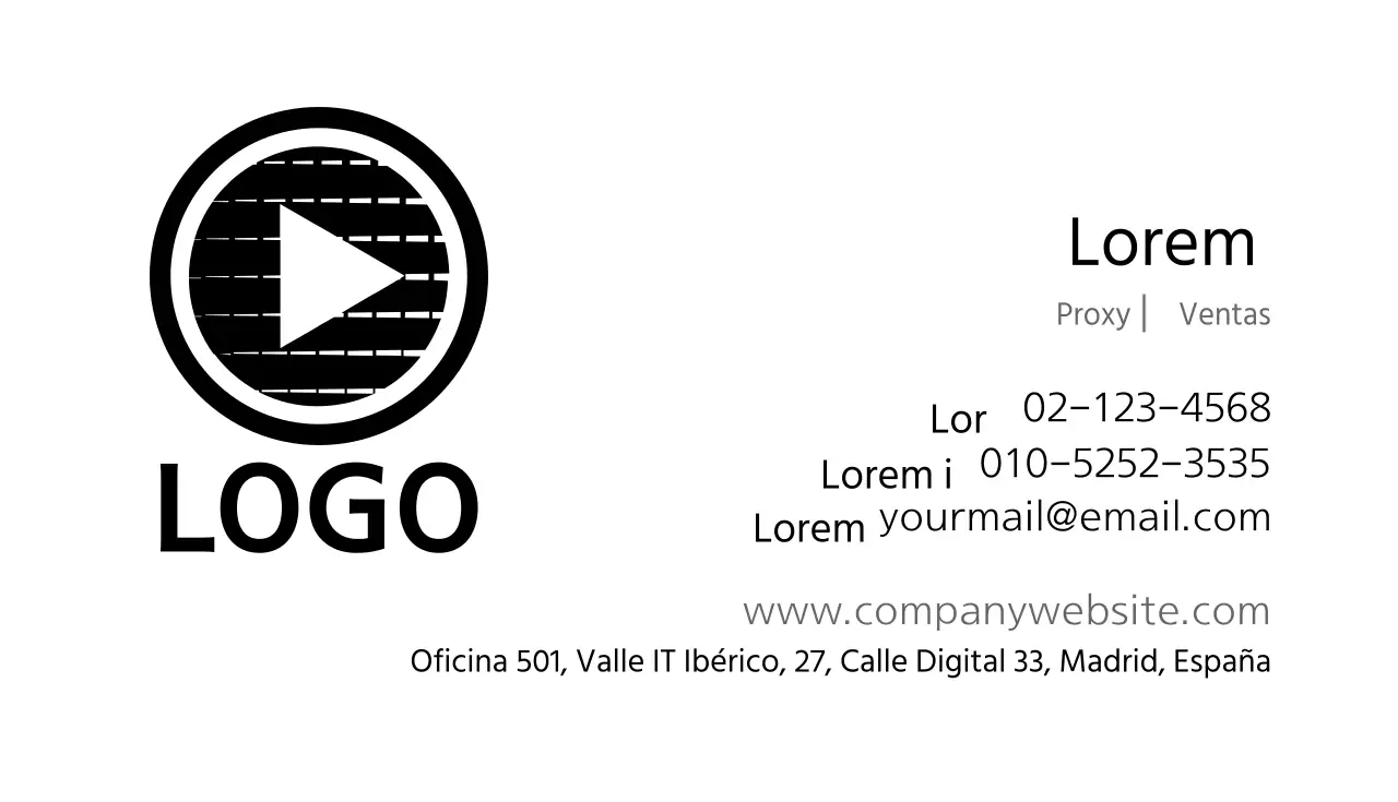 Tarjeta de visita con logotipo de música