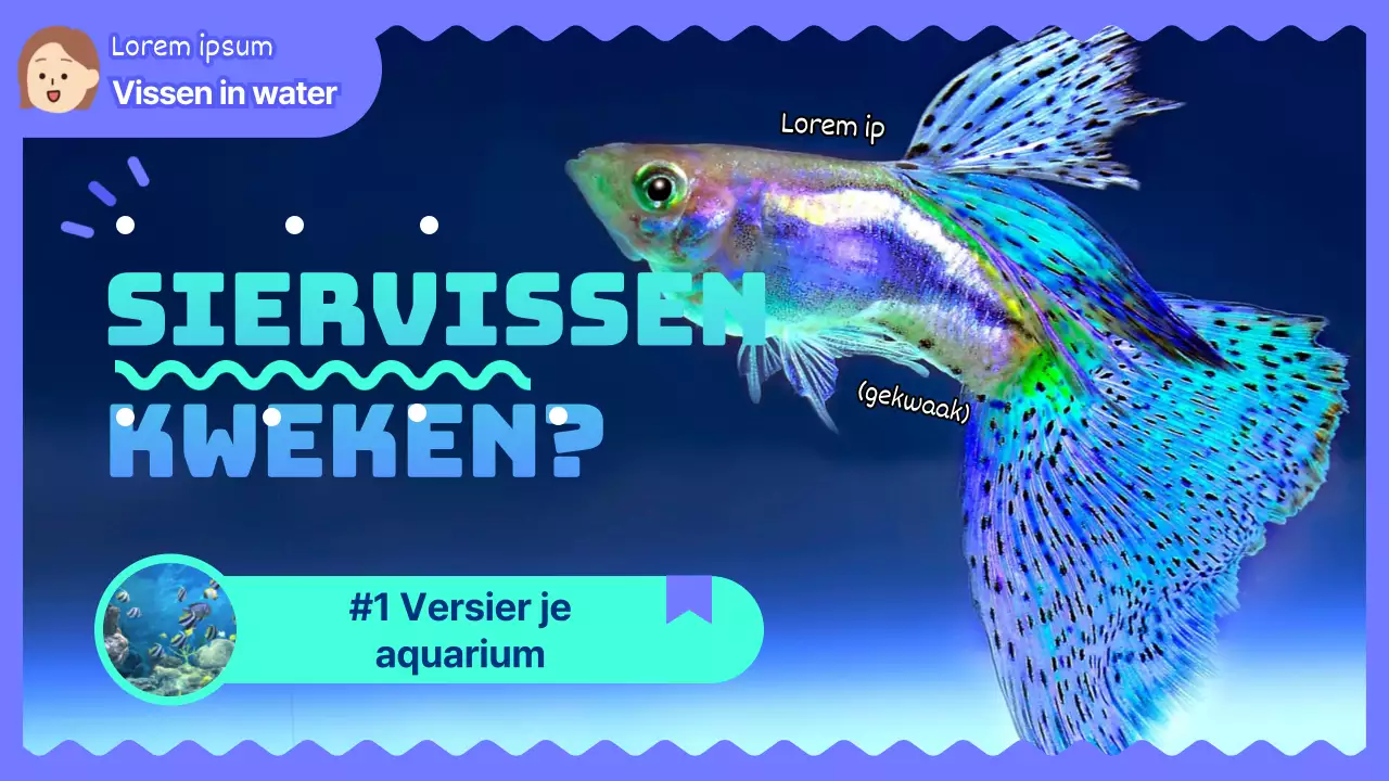 Een schattige paarse en mintkleurige siervis kweken