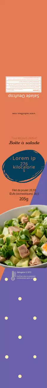 étiquette d'information sur les salades orange violet photo