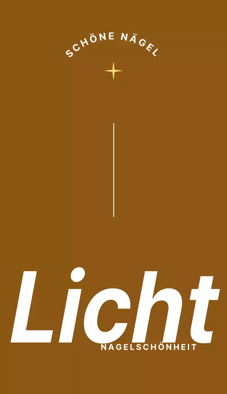 Schlichtes, sentimentales Design in Braun und Weiß mit Informationen zu Öffnungszeiten und Standort des Nailart-Shops.