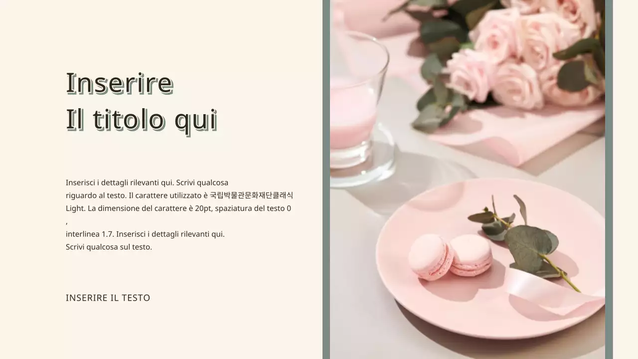 Presentazione vintage in cachi e crema