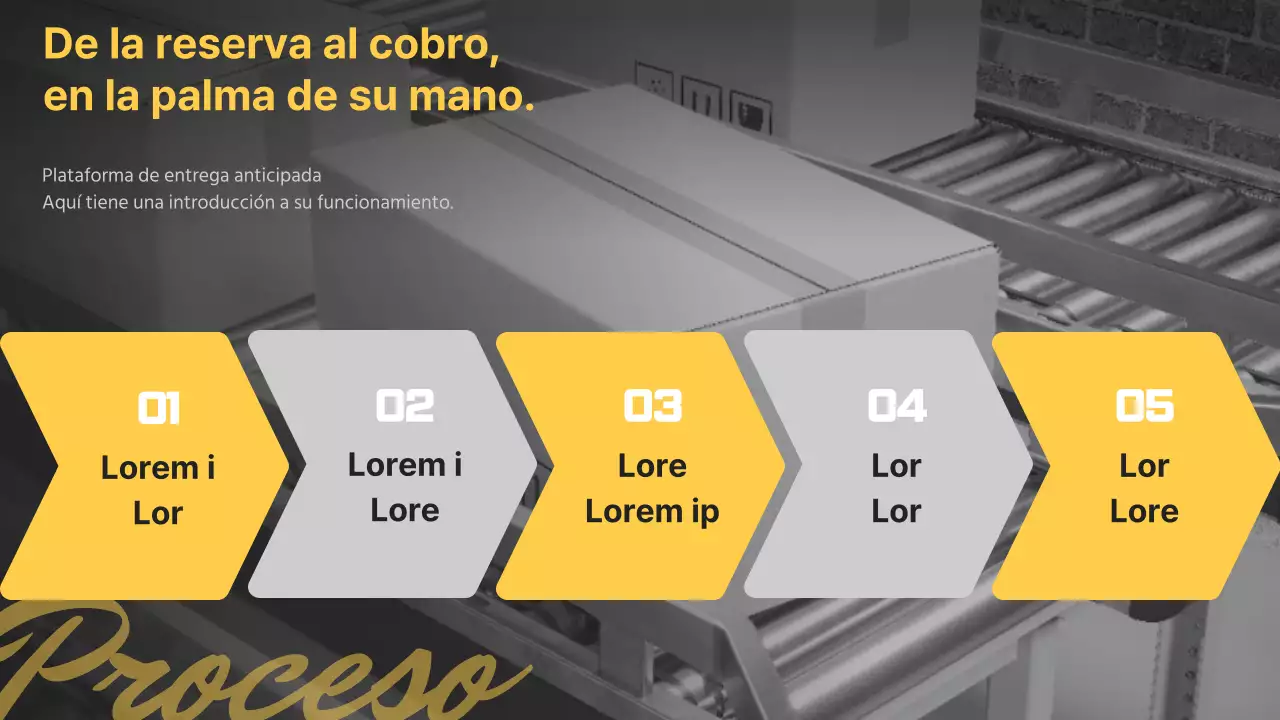 Presentación de un sencillo servicio rápido amarillo y negro